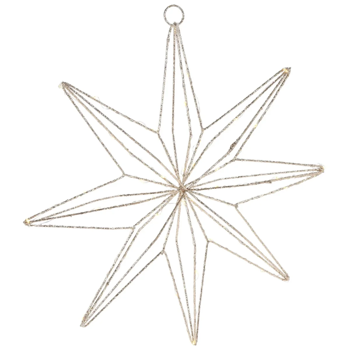 Fiocco luminoso a forma di Stella per albero di Natale, con 40 LED a luce bianca calda, da Ø 40 cm - immagine 3