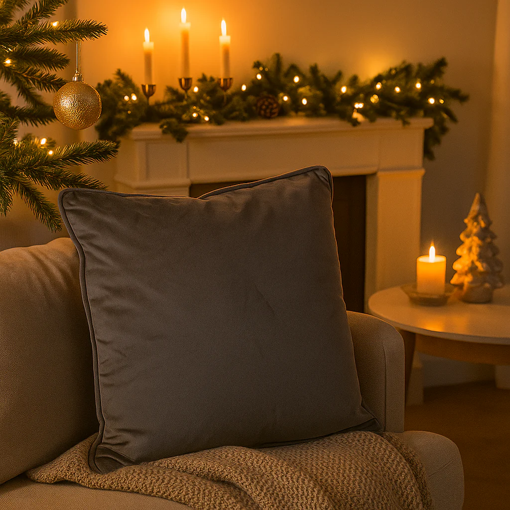 Cuscino "Artemis" in poliestere color Grigio Scuro decorazione natalizia per sedie e poltrone - immagine 6