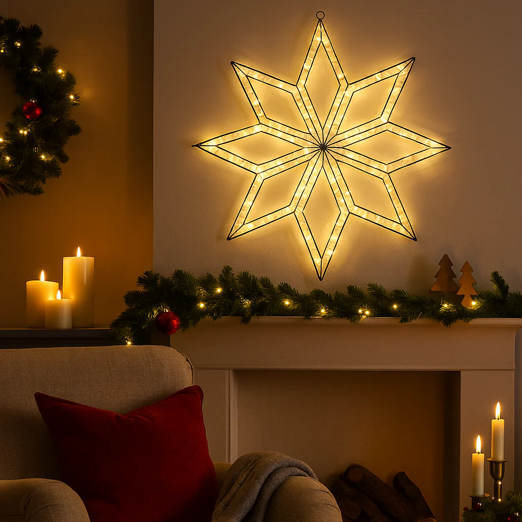 Figura luminosa Fiocco pendente da 300 LED, per esterno, da 74 cm - immagine 2