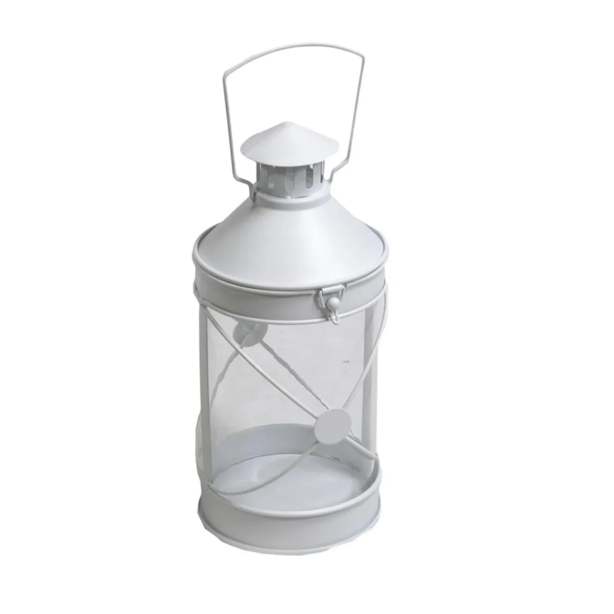 Lanterna in metallo ad incrocio appendibile da esterno e giardino h 27 cm - immagine 3