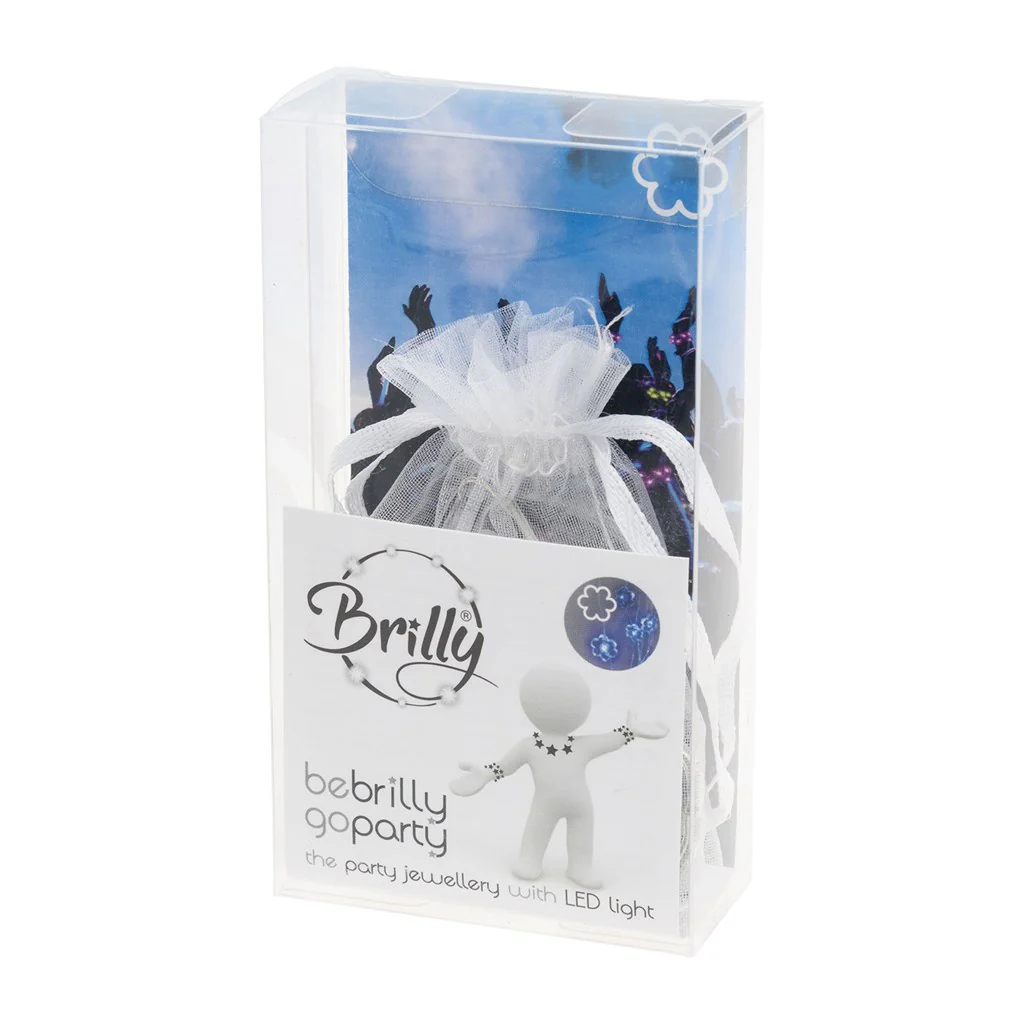 Collana modellabile "Brilly Flowers" con 10 Fiori led per feste ed eventi a batteria - immagine 8