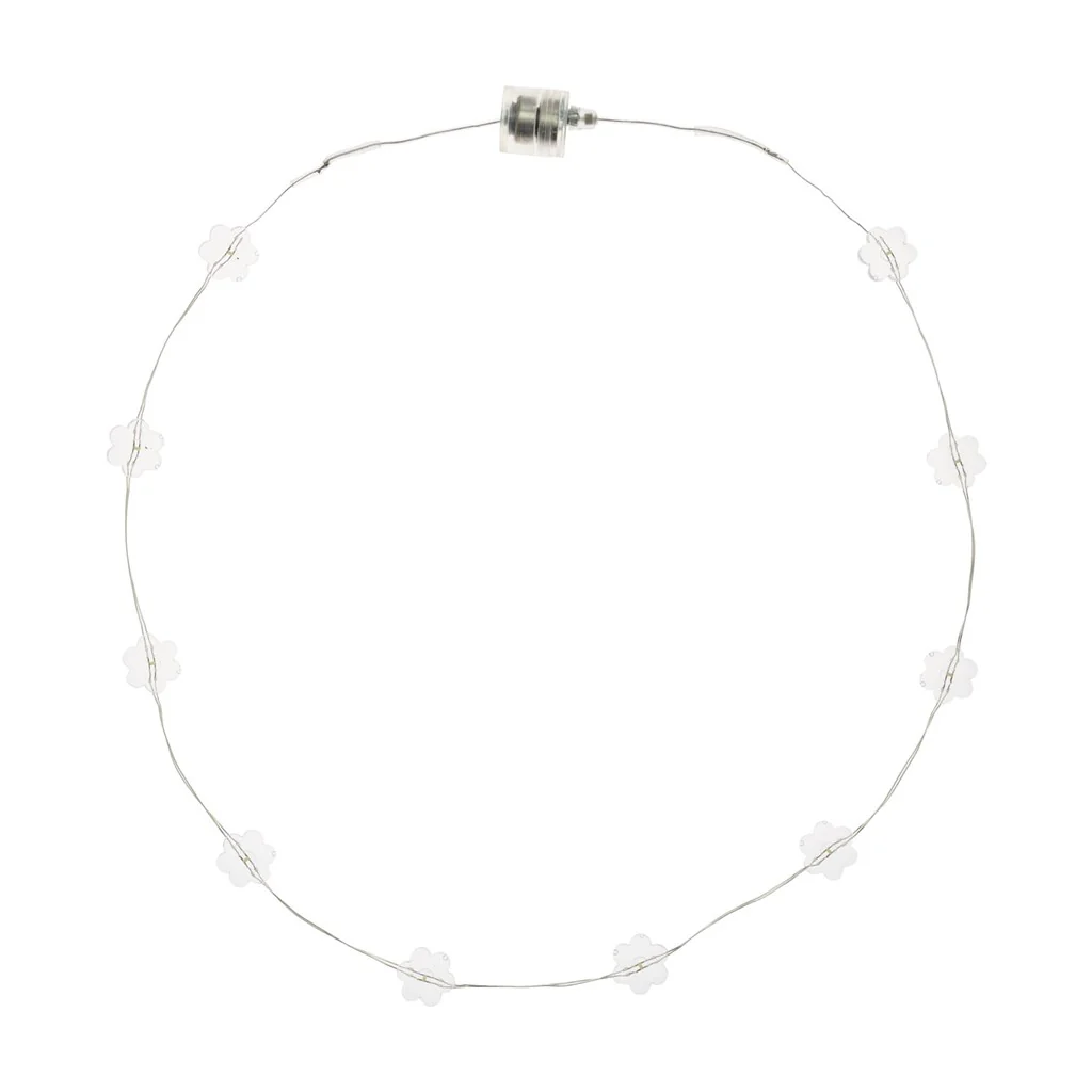 Collana modellabile "Brilly Flowers" con 10 Fiori led per feste ed eventi a batteria - immagine 3