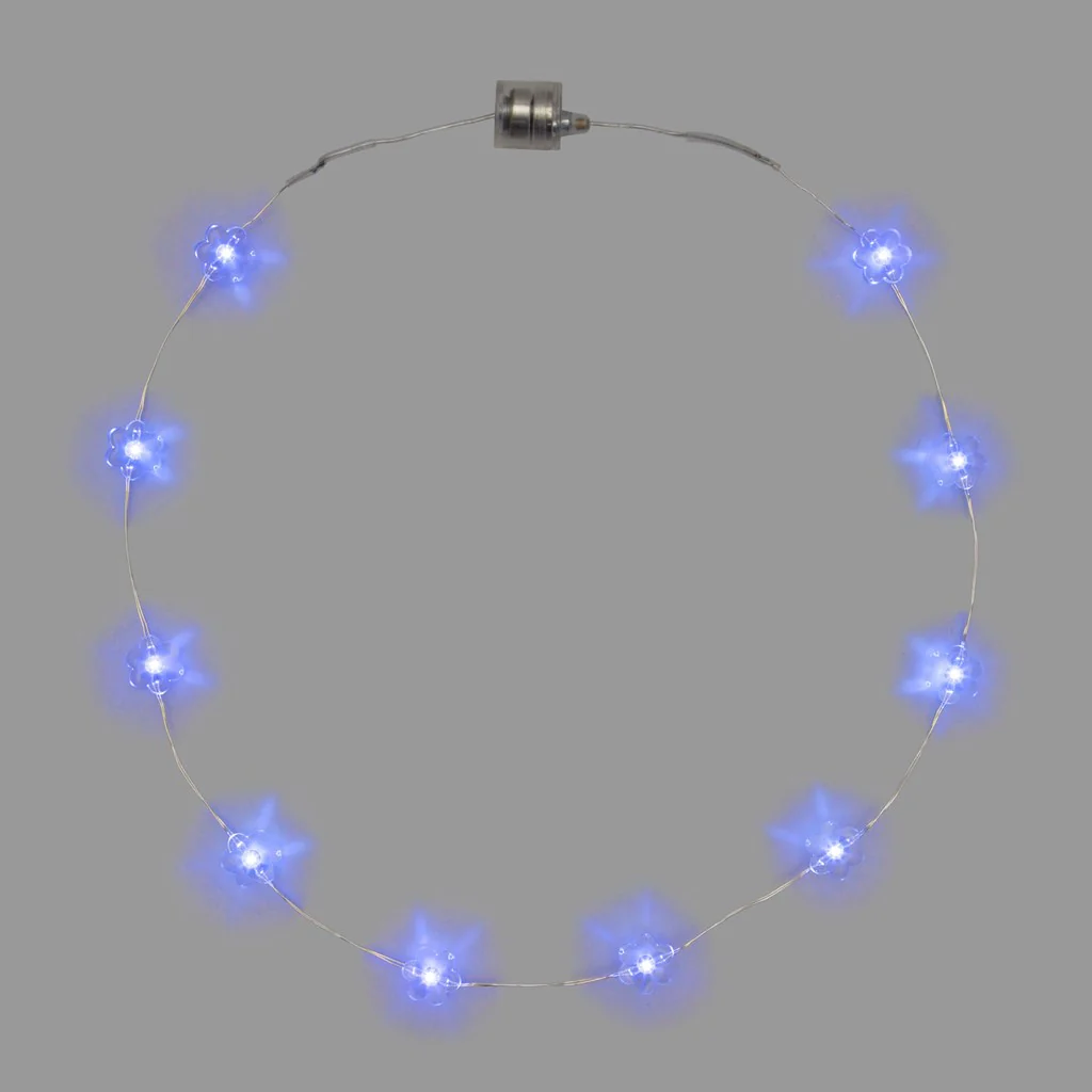 Collana modellabile "Brilly Flowers" con 10 Fiori led per feste ed eventi a batteria - immagine 5