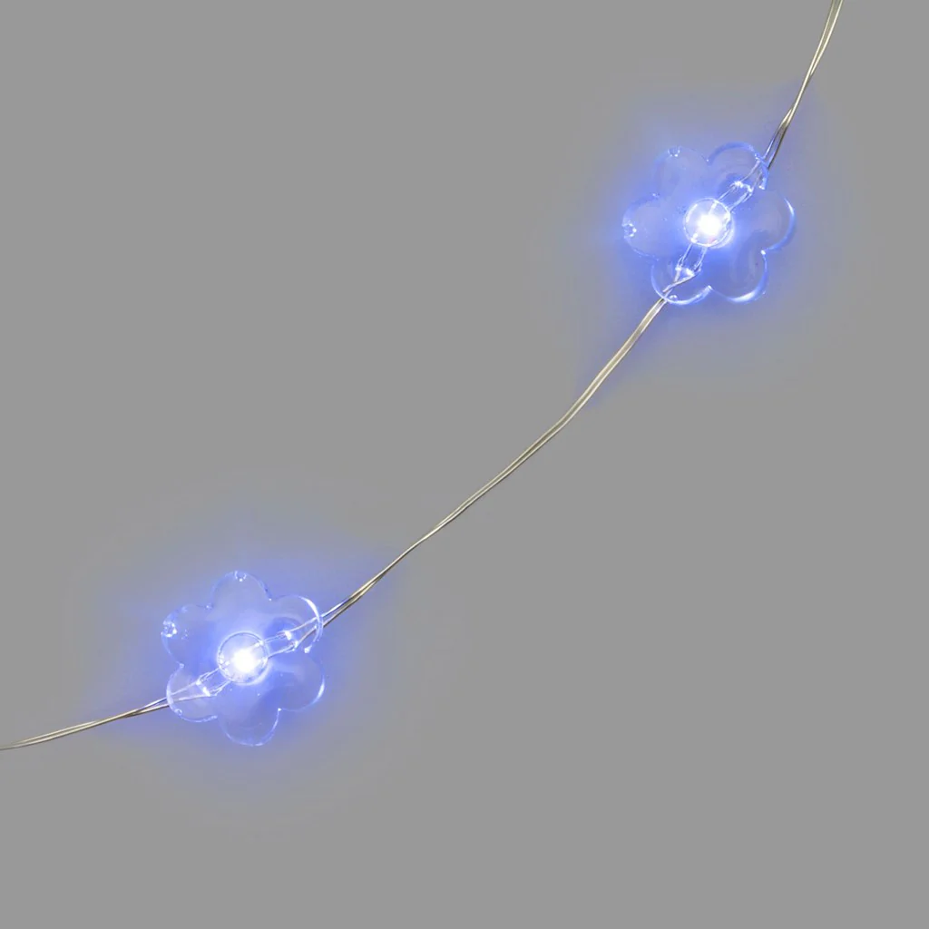 Collana modellabile "Brilly Flowers" con 10 Fiori led per feste ed eventi a batteria - immagine 7