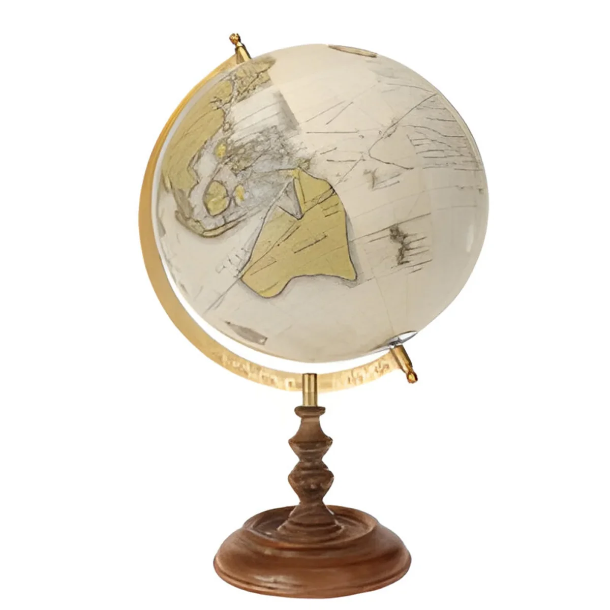 Mappamondo con supporto in legno da interno, decorazione da 28 x 25 x 48 cm - immagine 4