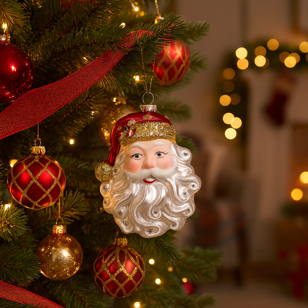 Pendaglio a forma di Babbo natale natalizio per albero decorazione natalizia da 14 cm - immagine 4