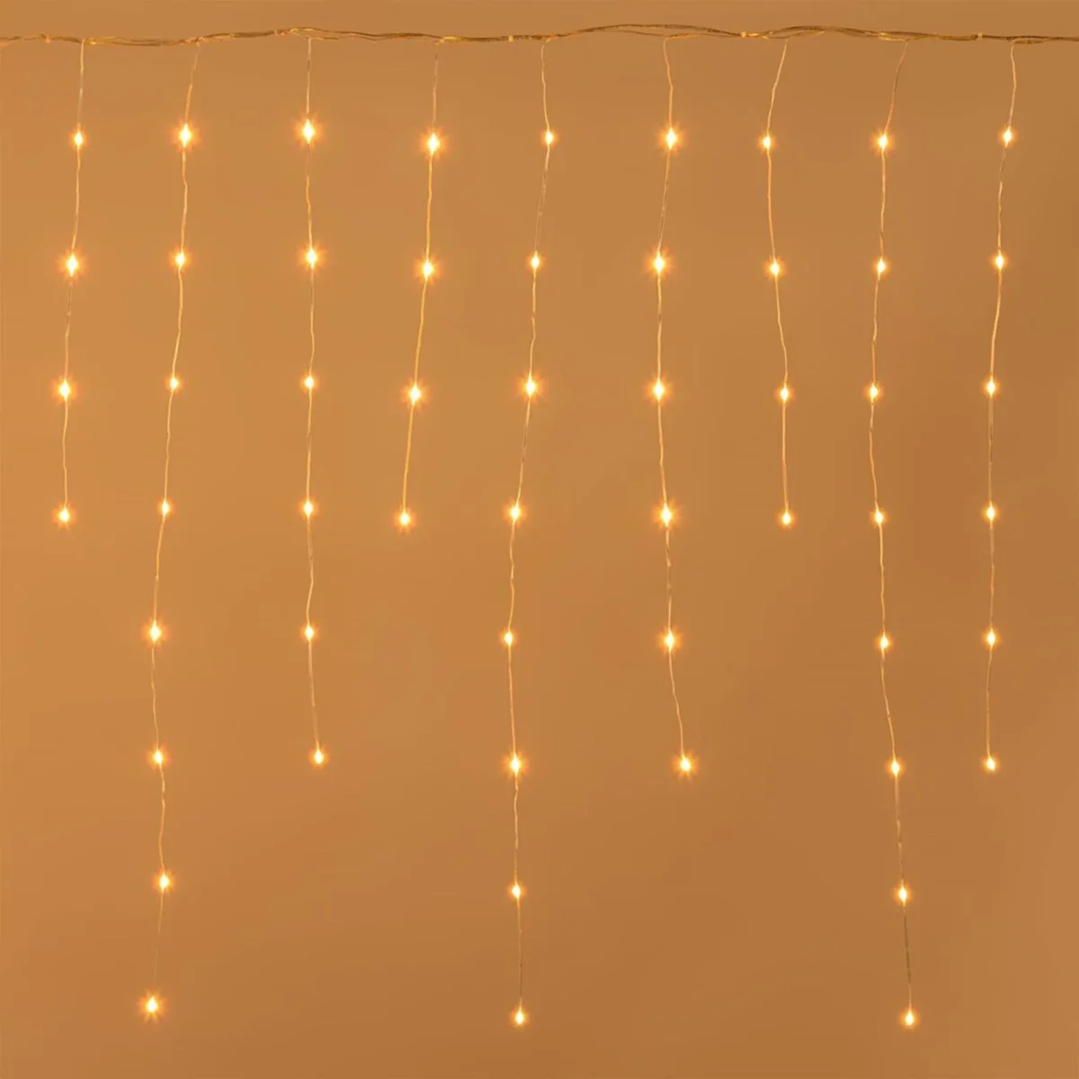 Cascata luce calda con micro led per esterno decorazione natalizie 4 x 0,8 mt - immagine 4