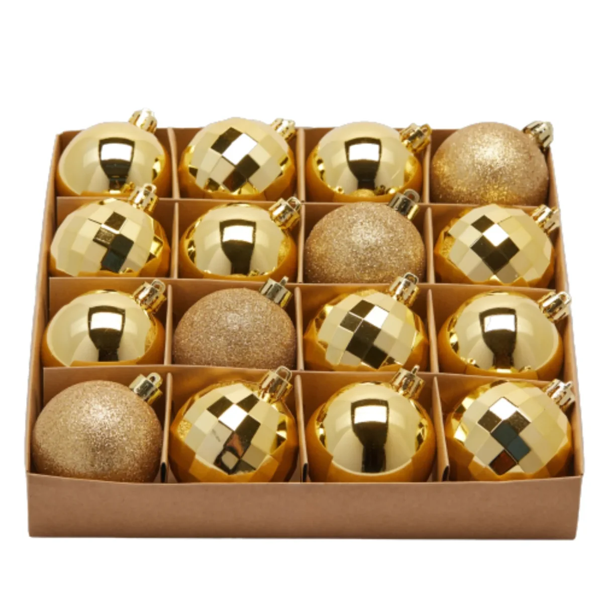 Palline per albero di Natale "MirrorMix" color Oro, addobbo natalizio elegante - immagine 5