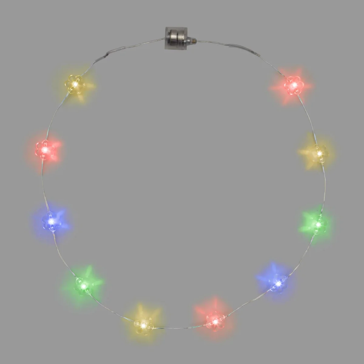 Collana modellabile "Brilly Flowers" con 10 Fiori led per feste ed eventi a batteria - immagine 4