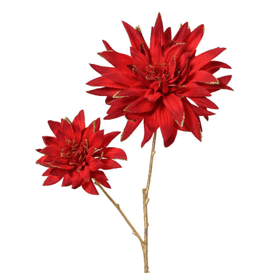 Ramo artificiale "Dalia", fiore per decorazioni natalizie da 75 cm - immagine 4