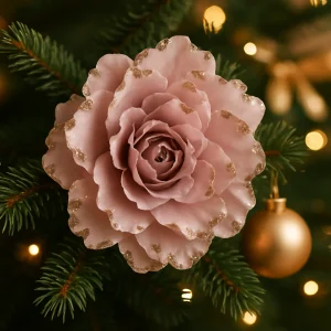 Spillone "Peonia" chiudi pacco per Alberi e Ghirlande natalizie h 20 cm