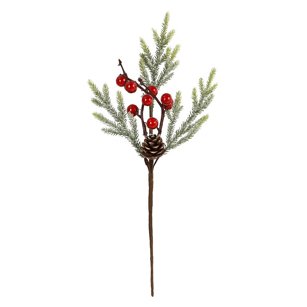 Ramo decorativo in PVC con bacche per addobbi floreali, decorazione natalizia da 30cm