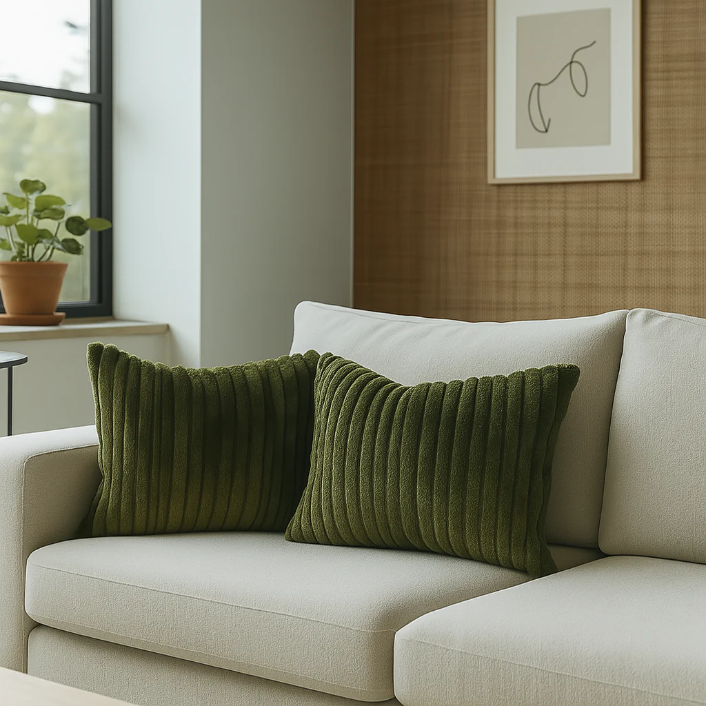 Cuscino natalizio colorato a righe, addobbo per letto e divano da 45 x 45 cm - immagine 6
