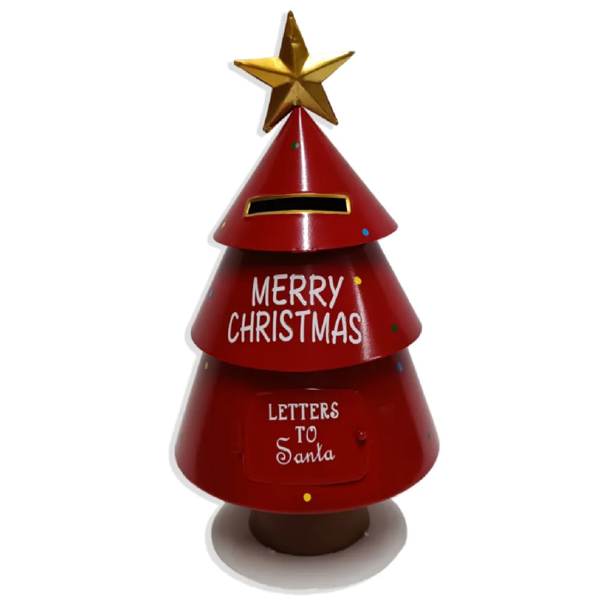 Albero in latta portalettere di natale h 36 cm decorazione natalizia - immagine 3