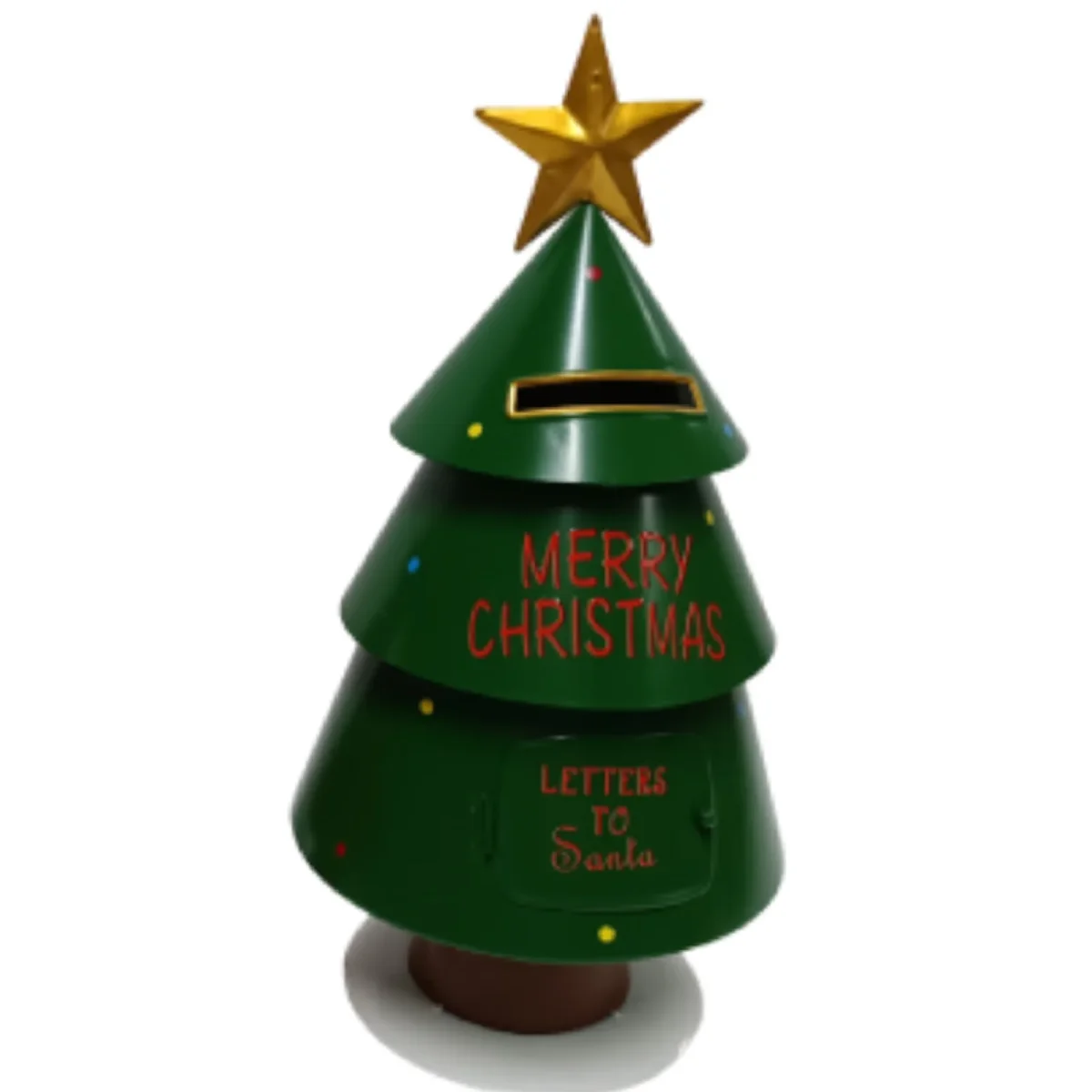 Albero in latta portalettere di natale h 36 cm decorazione natalizia - immagine 4