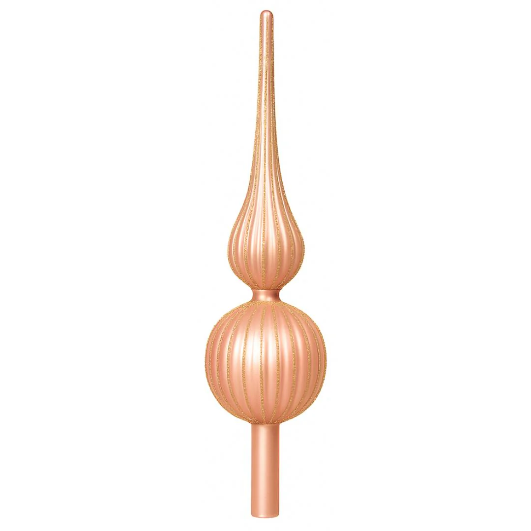Puntale per albero di Natale con sfere in vetro rosa decorazione e addobbo da 31 cm - immagine 4