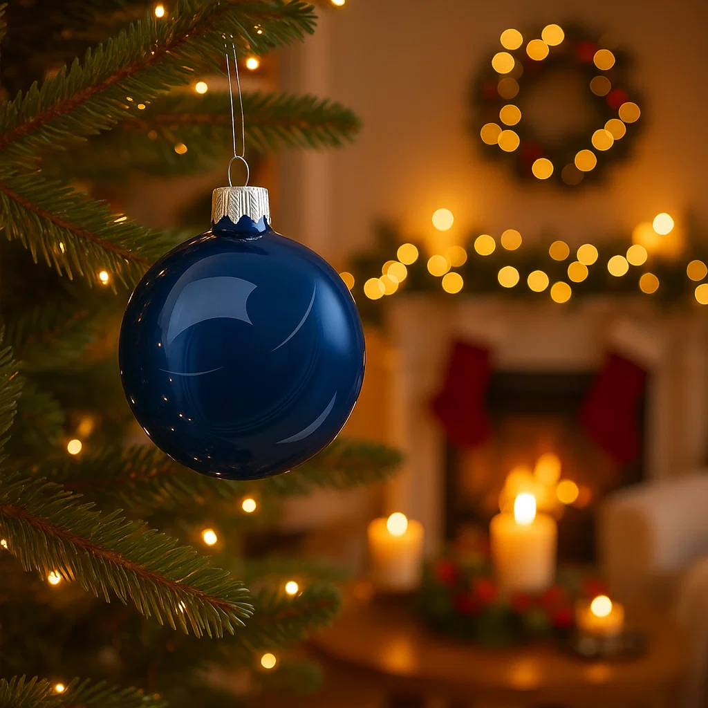 Palline in vetro per albero di natale Blu notte decorazione natalizia - immagine 2