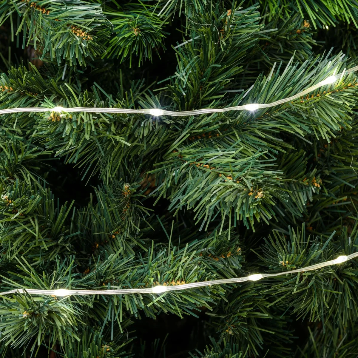 Catena lineare "Gocce luminose" con led da Ø 4 mm con cavo trasparente 8 giochi di luce - immagine 3
