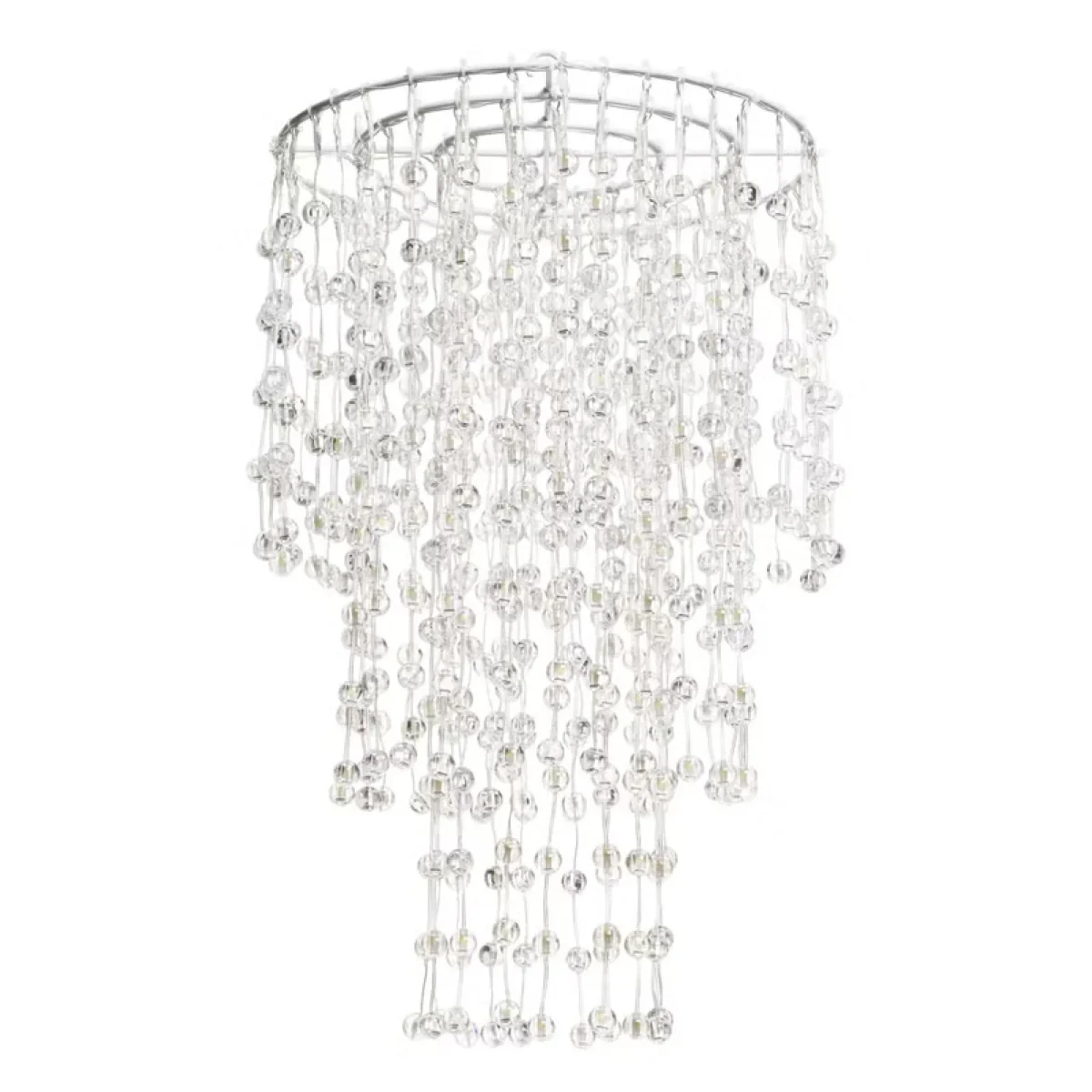 Lampadario decorativo a cascata sfere LED bianco caldo per decorazioni - immagine 3
