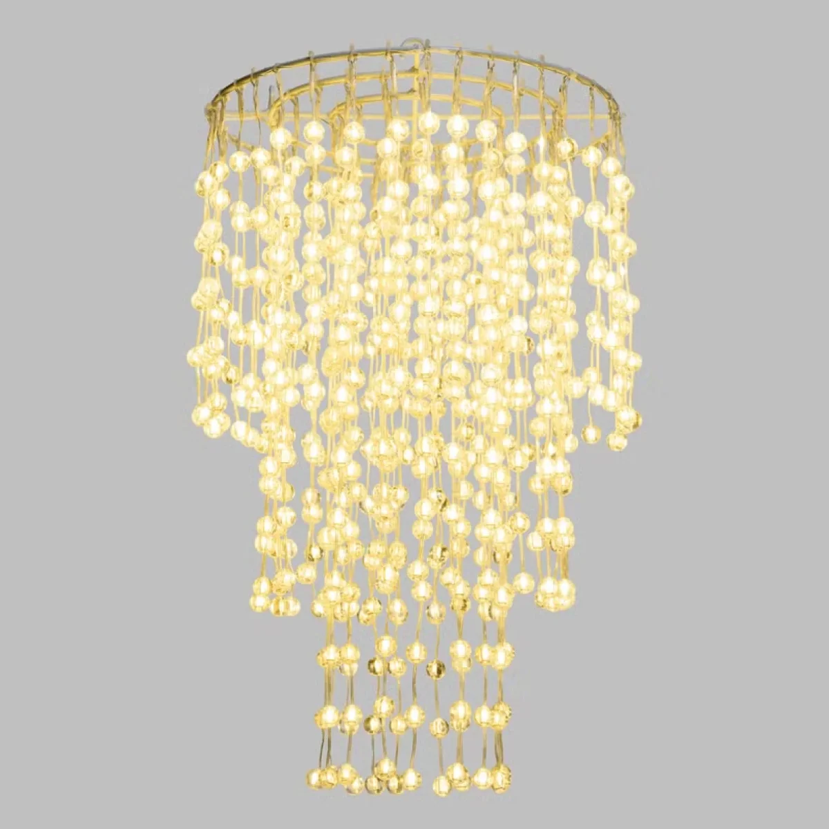 Lampadario decorativo a cascata sfere LED bianco caldo per decorazioni - immagine 8