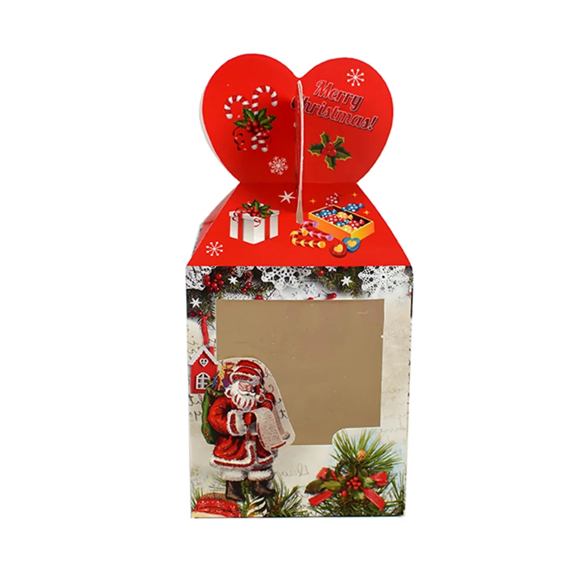Scatola regalo di natale con decorazioni per regali natalizi h 21 cm - immagine 3