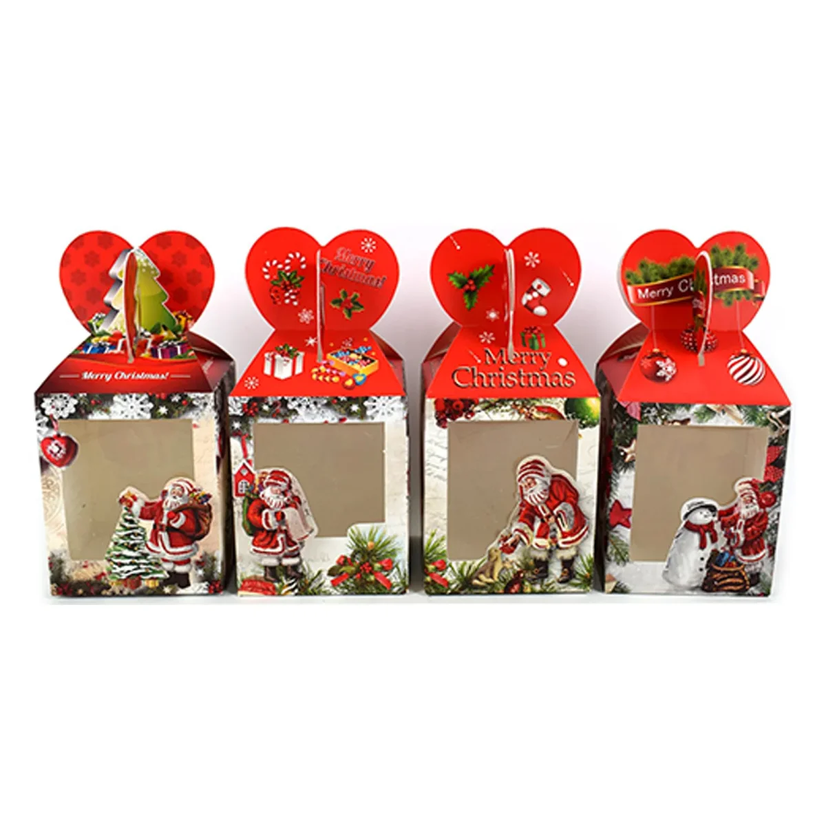 Scatola regalo di natale con decorazioni per regali natalizi h 21 cm - immagine 4