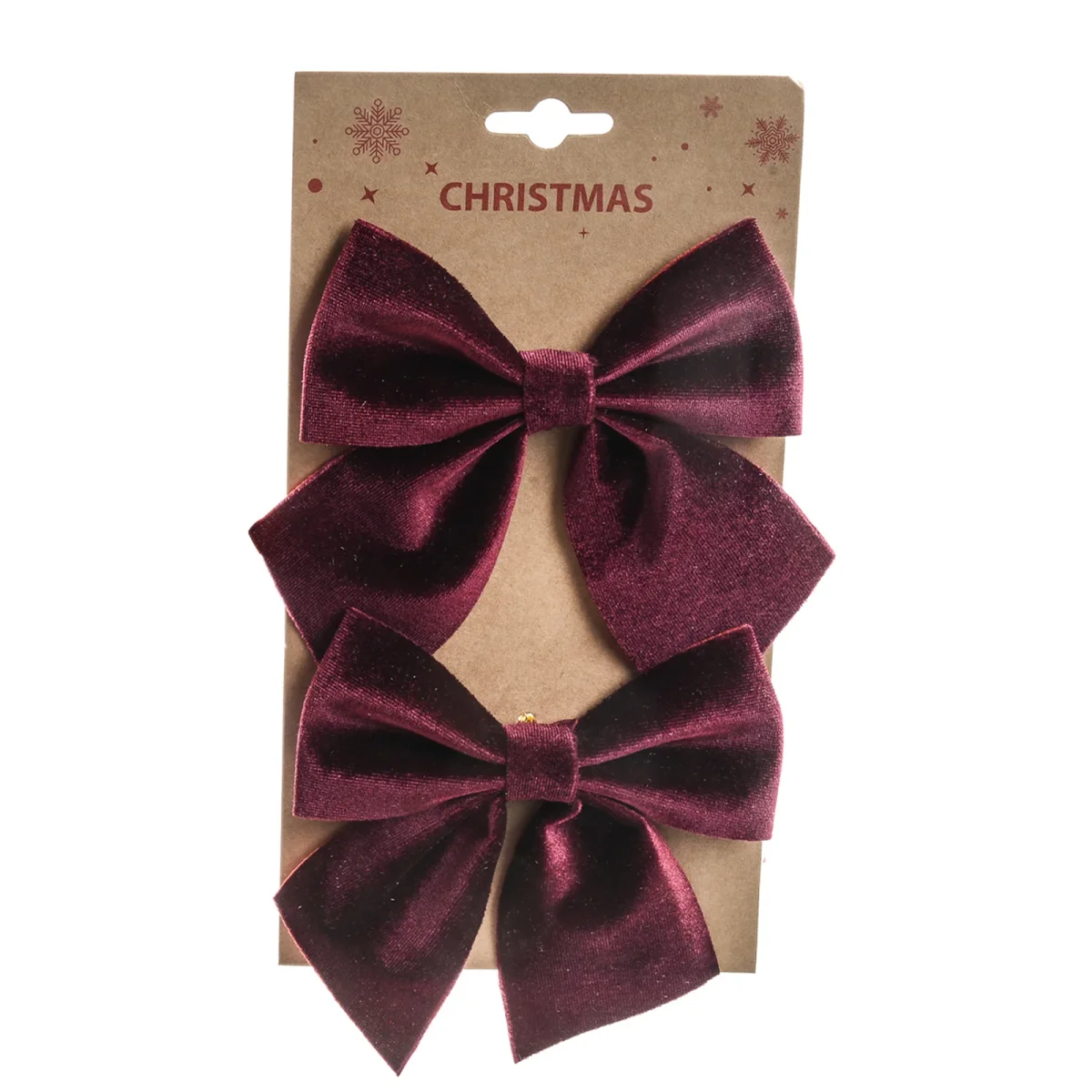 Fiocco di natale in velluto decorazione natalizia per albero e ghirlanda dietro porta set da 2 - immagine 2